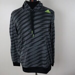 Adidas Hoodie Mens Medium Ultimate Pullover Sweat Gray Lightning Long Sleeve